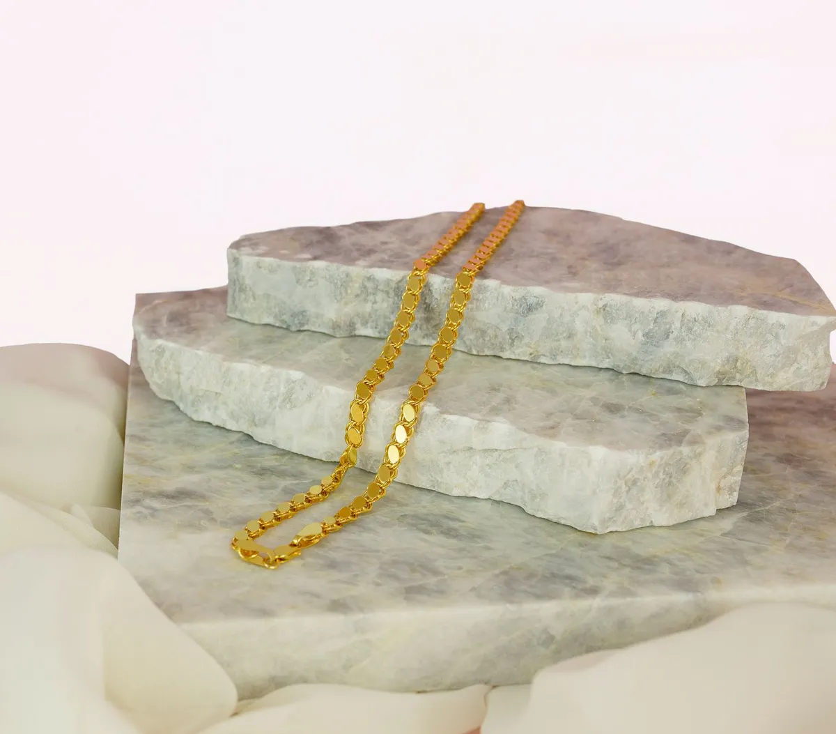 Collier plaqué or maille forçat 45 cm — photo 1